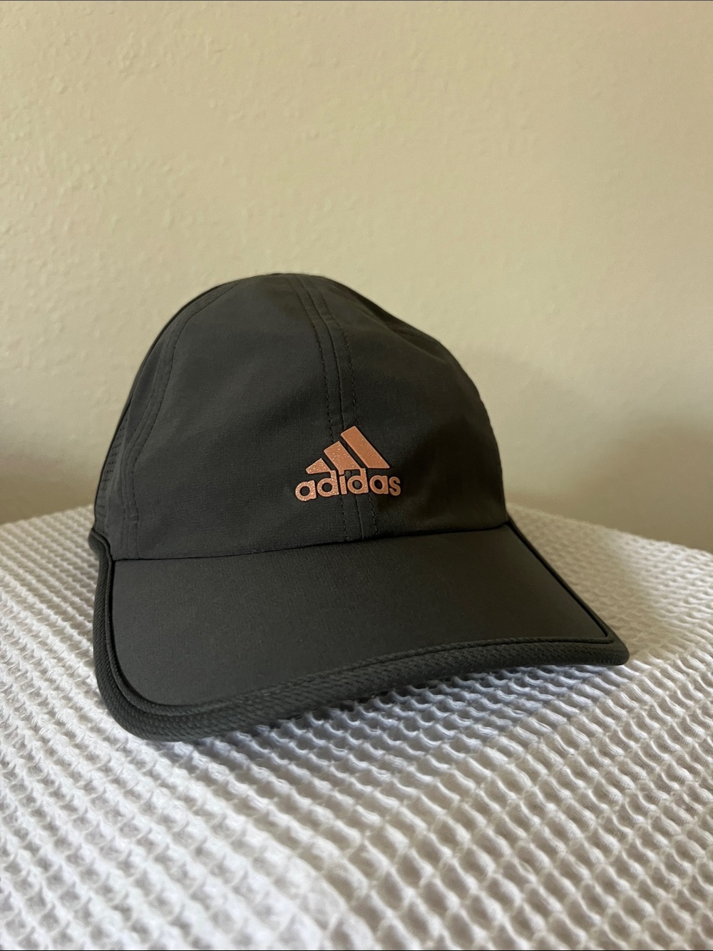 adidas dark grey cap with pink Logo